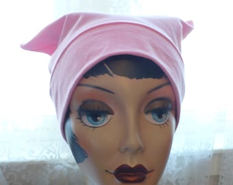 Soft Pink Pussy Hat Lightweight Cotton Lycra knit