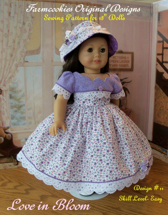 PDF SEWING PATTERN / Love in Bloom / Fits American Girl® or Other 18" Dolls