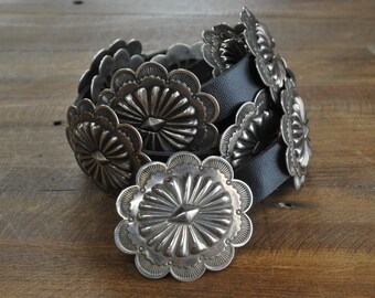 Vintage Navajo Sterling Silver Concho Belt