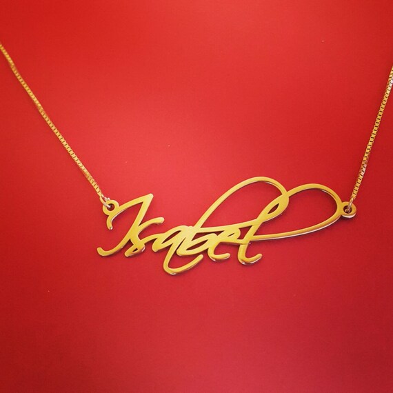 Custom Gold Chain With Name My Name Gold Necklace 14k Gold