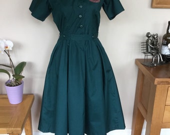 SALE Reproduction 1940's Womens Voluntary Uniform Dress. We now have 2 in stock but only one belt.