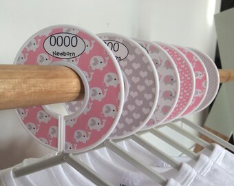 Nursery Wardrobe Dividers pink & grey Harper, baby shower gift, new parents gift