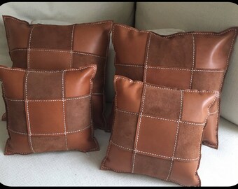 Leather Pillow Cases 4teiliges Set