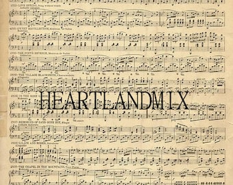 Vintage Sheet Music Digital Image Download Printable