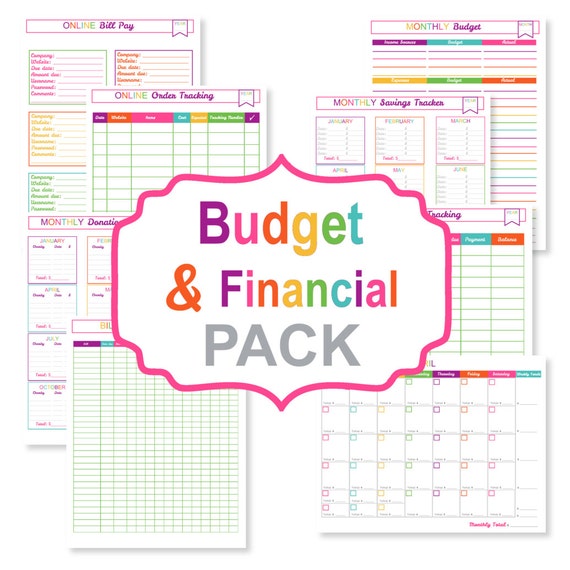 Printable budget planner PACK printable bill tracker