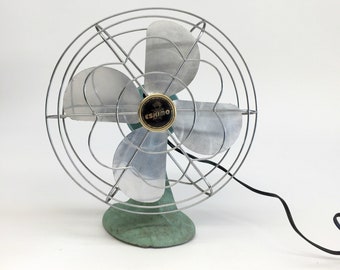 Antique Fan, Industrial Fan, Eskimo Fan, Desk Fan, Oscillating Fan, Vintage Desk Fan, Antique Industrial, Turquoise Desk Fan