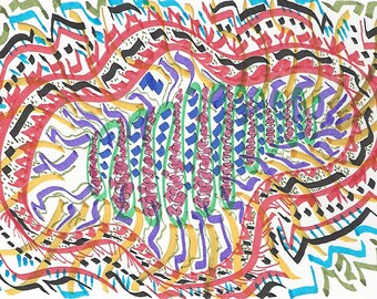 Mid Century Modern Art, Abstract, Wall Decor, Mid Century, Atomic
