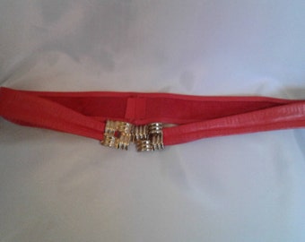 Vintage Red Leather Belt1