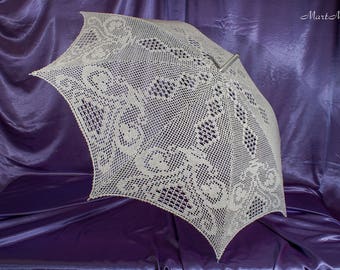 Lace umbrella "Rhapsody", Umbrella Sunshade, Crochet Umbrella, Bridal Umbrella, Wedding Lace Parasol, Wedding Photo Props