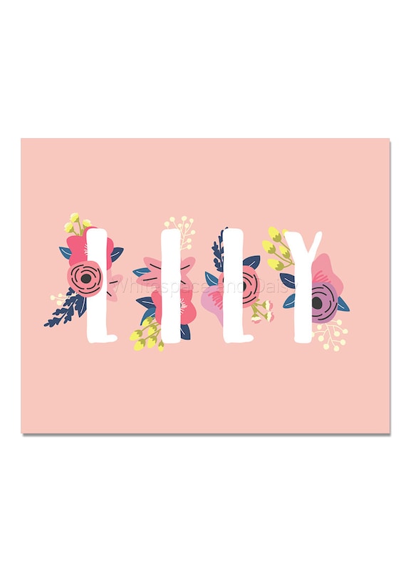 Lily Baby Name Wall Art Lily Baby Name Sign Lily Party