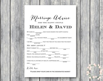 Marriage advice cards, Marriage advice cards, Wedding Mad Libs, Bridal Shower Mad Libs, Bridal Mad Libs, Mad lib advice cards WD01 TG00 TH00