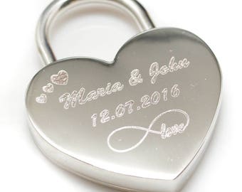 Engraved lock // Love padlock // Custom Lock // Heart Love Padlock // Wedding gift // Personalized Padlock // gift //