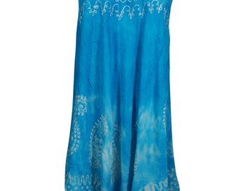 Blue Beach Breeze Cover Up Dress Stylish Neck Summer Fashion Boho Chic Gypsy Hippy Sundresses