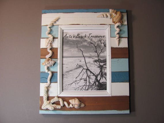 Shell Picture Frame/Beach Picture Frame/Sea Shell Frame/Seashell Photo Frame/Coastal Frame/Nautical Frame/Shell Photo Frame