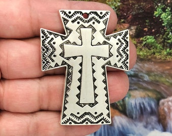 2 Western Cross Charm Silver SP1338