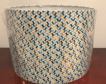 Contemporary 30cm Lamshde or Ceiling Shade , Blue, Yellow, Turqoise