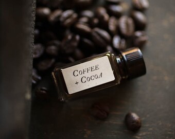Coffee + Cocoa - Strange Companion Blend™ - Natural Perfume Oil with gourmand chocolate cacao espresso mocha scent, Warm Perfume, coffee
