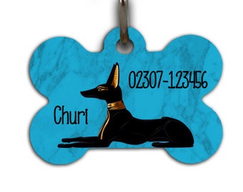 ID-Tag / pendant Anubis & Wepwawet personalized with name and phone number