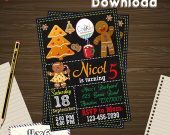 Cookie Exchange Invitation, cookie exchange Birthday, cookie exchange Party, cookie exchange Printable, cookie exchange Editable, cookie