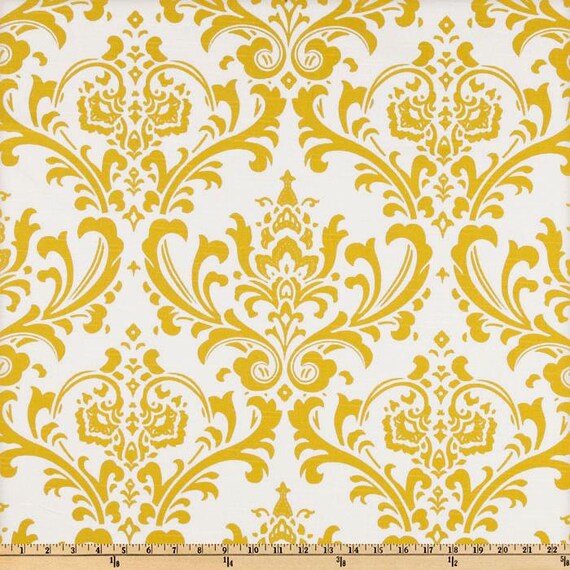 Yellow Damask fabric by the yard Premier Prints TRADITIONS
