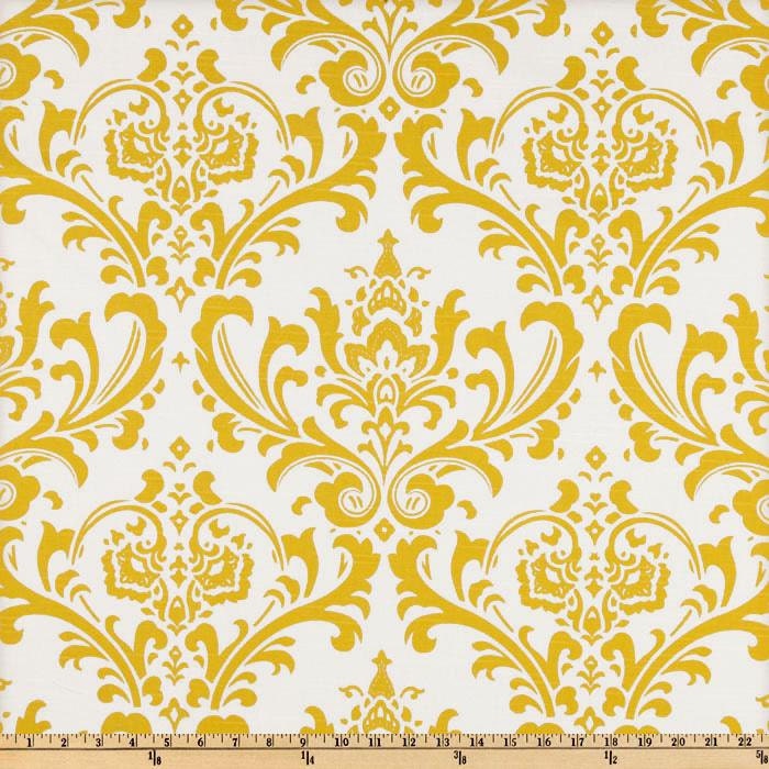Yellow Damask fabric by the yard Premier Prints TRADITIONS