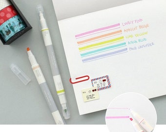 2 Ways Pen - Special for Journal Planner and Scrapbook - Light Series - 5 Pcs