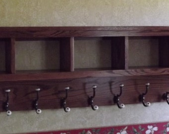 Wood Cubby Wall Shelf with 4 Cubby Holes 48 wide Wall