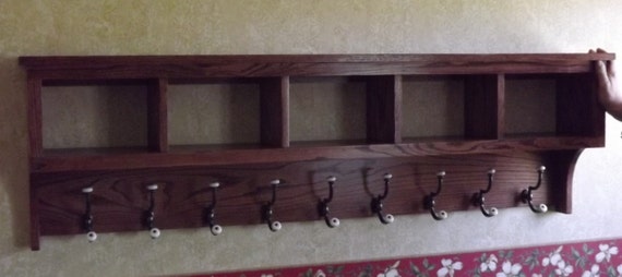 40 Cubby Coat Rack Storage Display Wall Shelf 40 Oak Extraordinary Hanging Coat Rack With Storage 40 Cubby Coat Rack Storage Display Wall Shelf 40 Oak Extraordinary Hanging Coat Rack With Storage