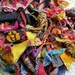 Boho Scraps-Vintage Hand stitched Bohemian Bohemian fabric-INDIAN KANTHA fabric-snippets-Sold per Gallon size ziplock back-grab bag fabric