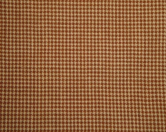 Cotton Homespun Fabric Khaki And Tan Fine Check | Primtive Fabric | Sewing Fabric | Rag Quilt Fabric | Doll Making Fabric