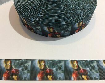 3 Yards of 1" Ribbon - Superhero Ironman