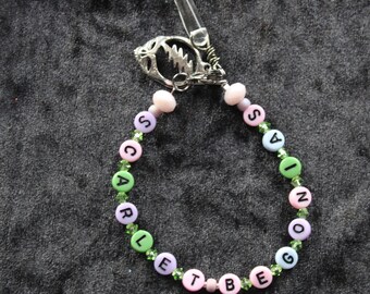 Scarlet Begonias Alphabet Letter Bracelet