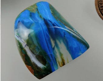 Peruvian Electric Blue Opal Cabochon, Electric Blue Opal Cab, Peruvian Blue Opal, Designer Opal, Pendant Cab, Gift Cab, C1744, 49erMinerals