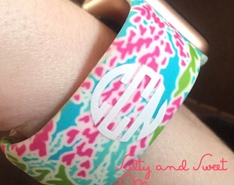 Monogrammed Lilly Pulitzer Inspired Apple Watch Band