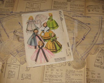 1960s Doll Clothing PATTERN McCall's 2397 10 1/2" dolls High Heel Figure Dolls' Centennial Wardrobe for Revlon Cindy Toni Shopisticate Sue