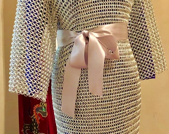 Chainmaille Dress with Royal Blue Under Dress