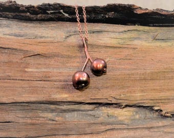 Electroformed Real Berry Copper Necklace L6