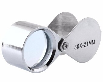 Pocket Jewelry Loupe 30x 21mm Jewelers Glass Magnifying eye