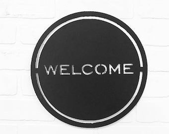 Welcome Door Hanger | Metal Entryway Decor | Front Porch Decor