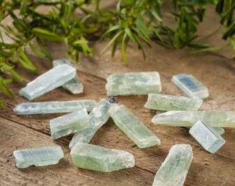 1 GREEN KYANITE - Some w/ Blue Stripe - Raw Kyanite Stone, Kyanite Crystal, Blue Kyanite, Chakra Stone, Healing Stone, Kyanite Jewelry E0011