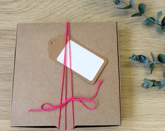 Boite cadeau kraft - Boite à remplir - Boite kraft carrée - Idée cadeau - Kraft - Recyclable - réutilisable -Boite carrée -Boite à couvercle