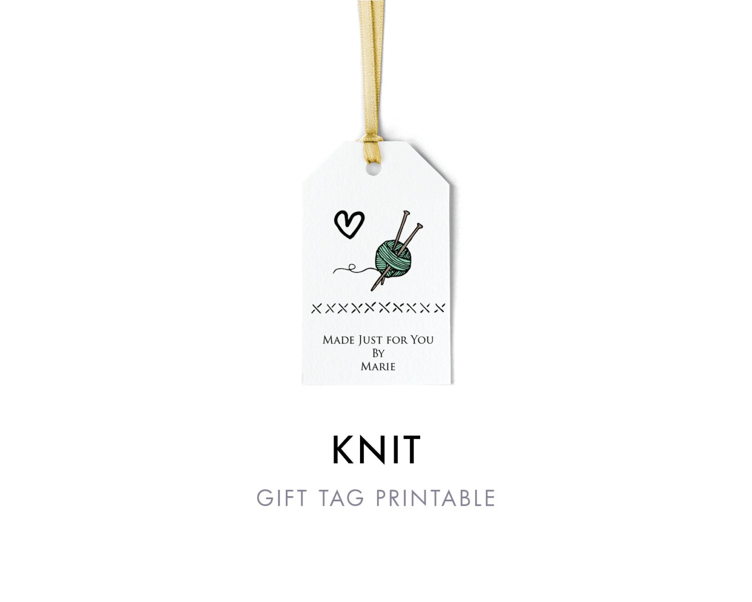Knitting Yarn Tag Template Handmade With Love Handmade