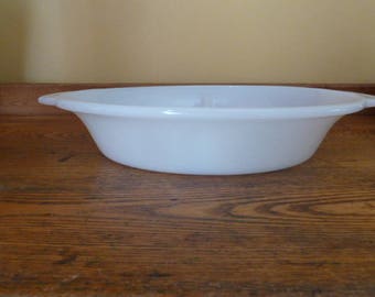 Vintage Fire King Divided Dish #468 Milk Glass Bakeware