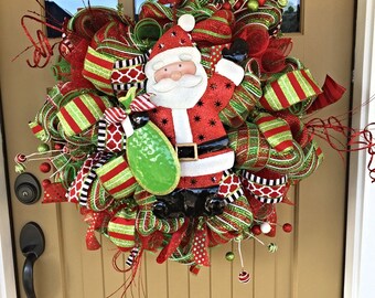 Christmas Deco Mesh Wreath~ Christmas Wreath~ Xmas Wreath~ Christmas Decor