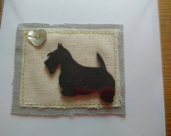 Black Scottish Terrier greetings card
