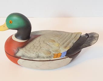 Vintage Mallard Duck Trinket Box