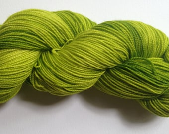 Hand dyed sock yarn, Merino and nylon, 2 ply, MY FAVORITE MARTIAN colorway