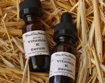 Vitamin K Serum - .5 fl oz - Natural Skincare, Dark Circle Serum, All-Natural, Nourishing Oil, Spider Vein Aid, Vitamin K1, Natural Products