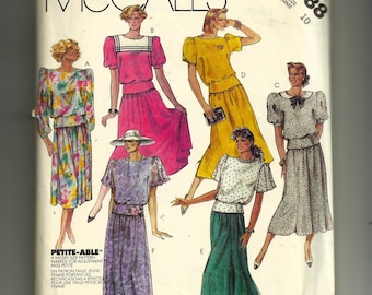 McCall's Misses' Top, Skirt, and Bow Tie Pattern 2988