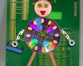 Recycled CIRCUIT BOARD CLOCK Not Plain Jane Geek Humor
